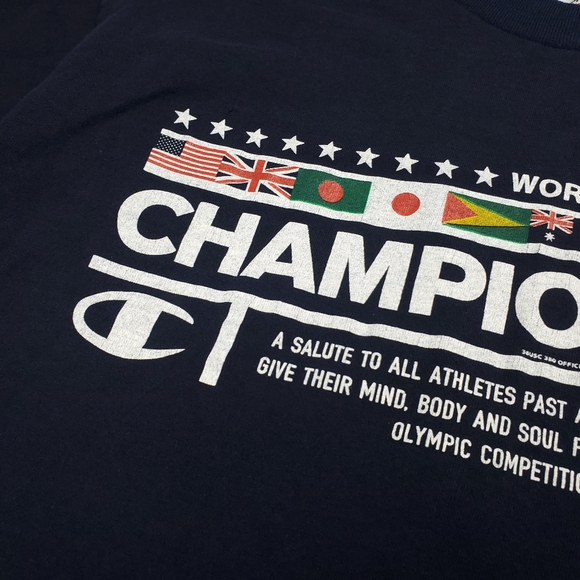 Vintage Champion 1996 USA Atlanta Olympics Team T Shirt Size Large Navy Blue - Picture 5 of 8